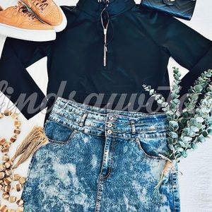 💙🤍SKIRT~Be Girl~Acid Washed Denim Skirt~2X🤍💙